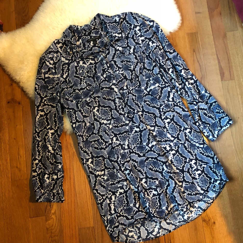 Snake Print Button Down Tunic